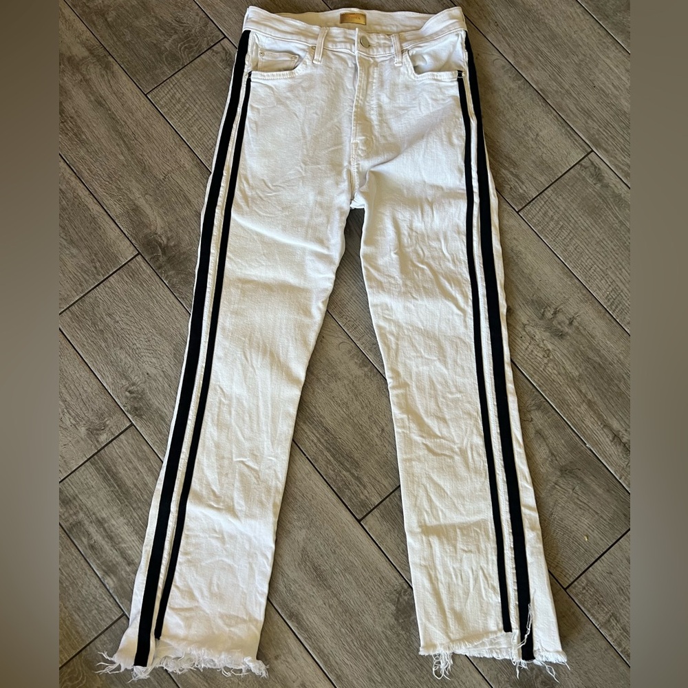 Mother Denim Size 27  Insider Crop Step Fray in Racer